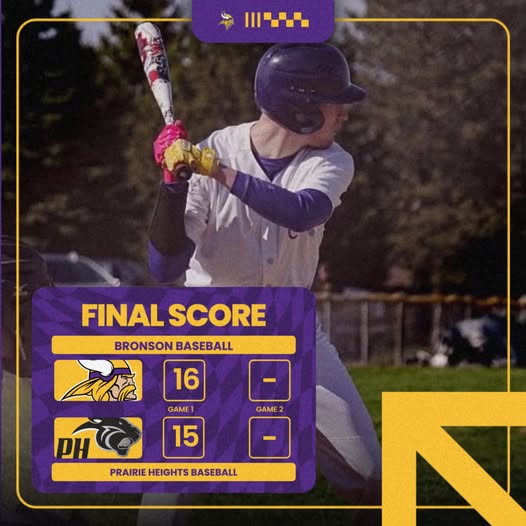 Bronson baseball edges Prairie Heights 16-15